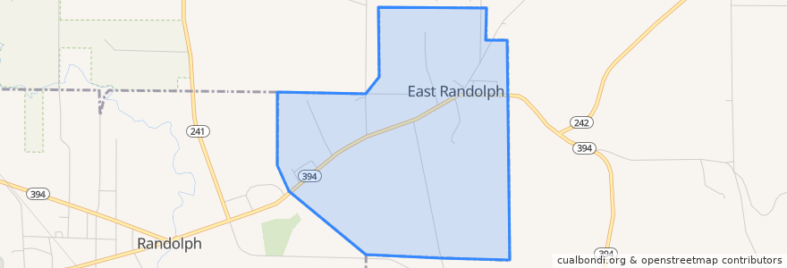 Mapa de ubicacion de East Randolph.