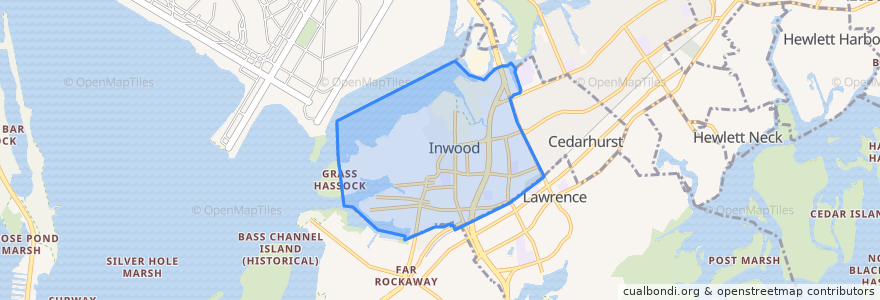 Mapa de ubicacion de Inwood.