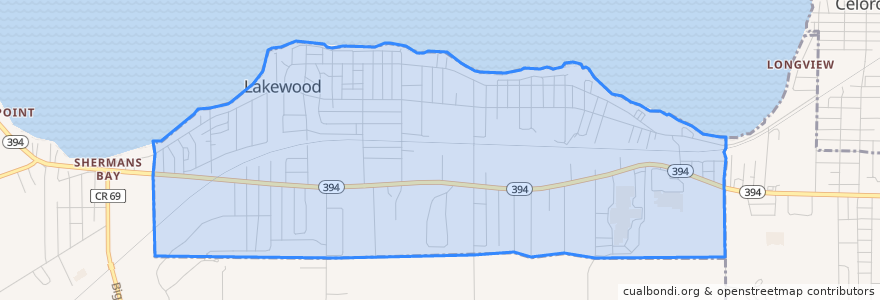 Mapa de ubicacion de Lakewood.