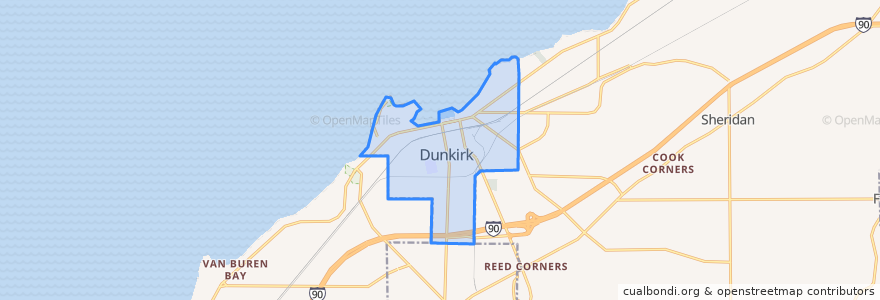 Mapa de ubicacion de Dunkirk.