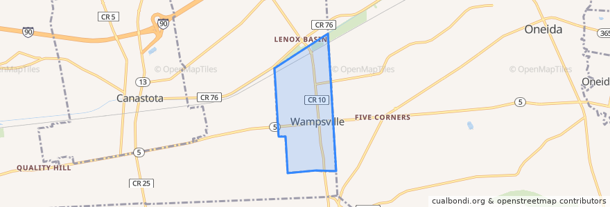 Mapa de ubicacion de Wampsville.