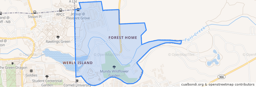 Mapa de ubicacion de Forest Home.