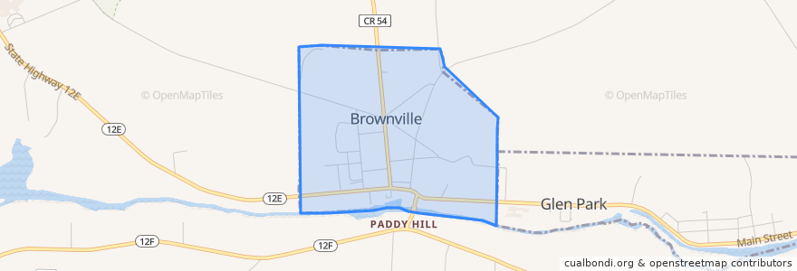 Mapa de ubicacion de Brownville.