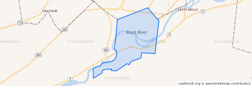 Mapa de ubicacion de Black River.