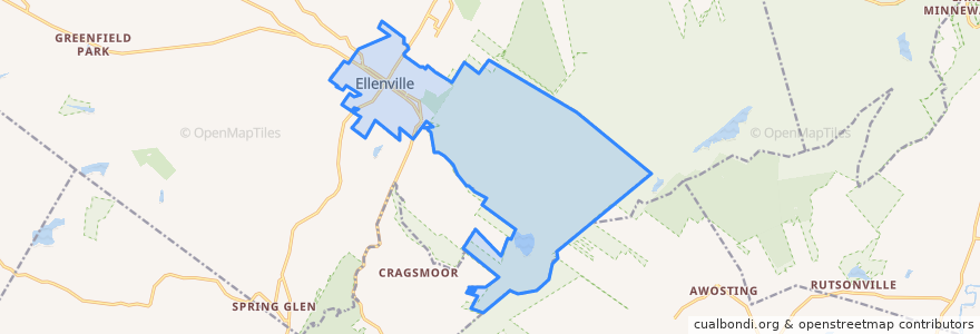 Mapa de ubicacion de Ellenville.