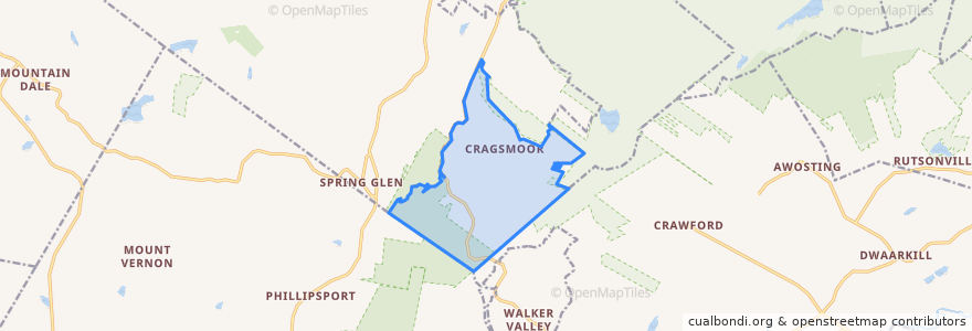 Mapa de ubicacion de Cragsmoor.