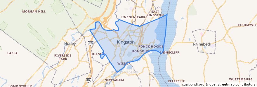 Mapa de ubicacion de Kingston.