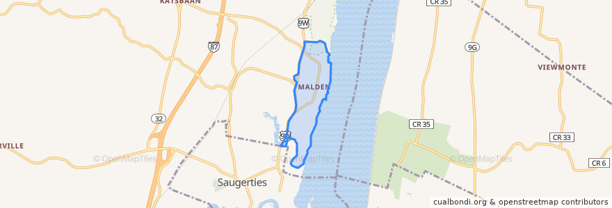 Mapa de ubicacion de Malden.