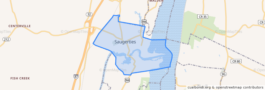 Mapa de ubicacion de Saugerties.
