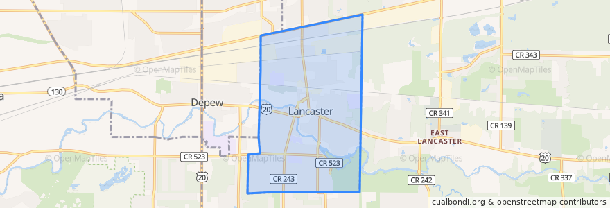 Mapa de ubicacion de Village of Lancaster.