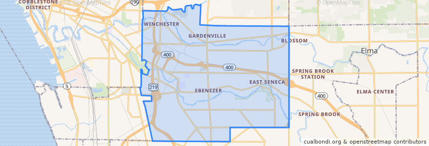 Mapa de ubicacion de West Seneca.