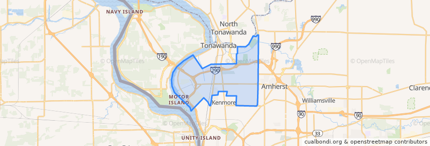 Mapa de ubicacion de Tonawanda.