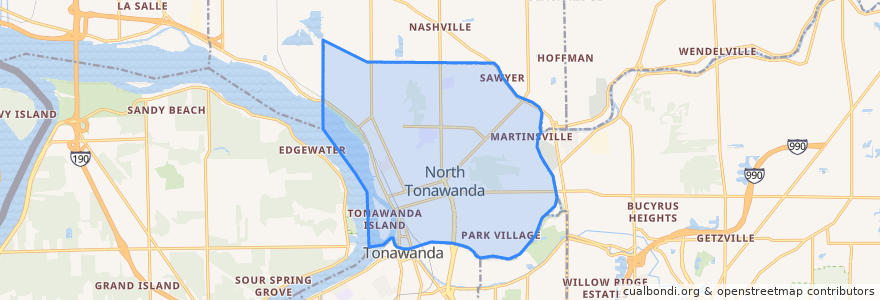 Mapa de ubicacion de North Tonawanda.