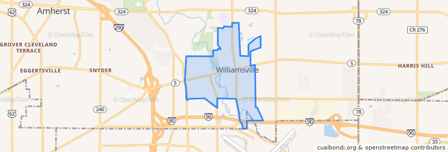 Mapa de ubicacion de Williamsville.