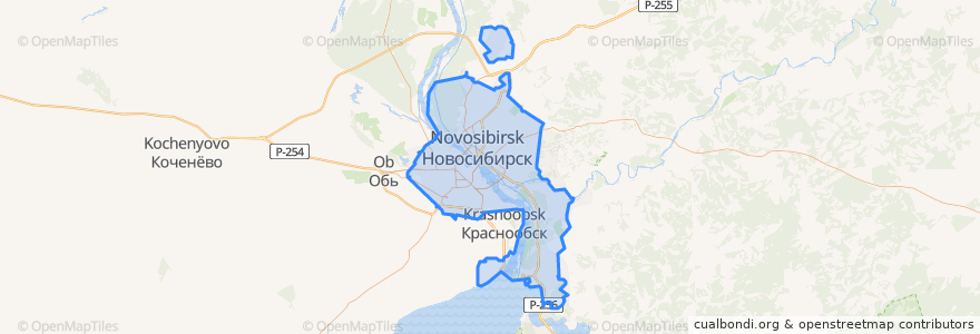 Mapa de ubicacion de городской округ Новосибирск.