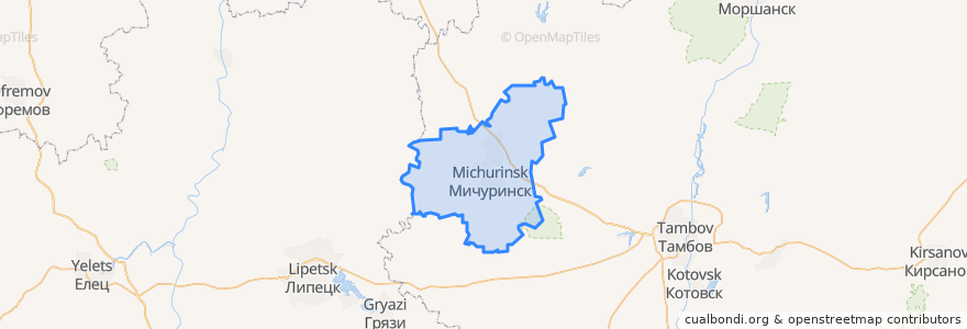 Mapa de ubicacion de Мичуринский муниципальный округ.