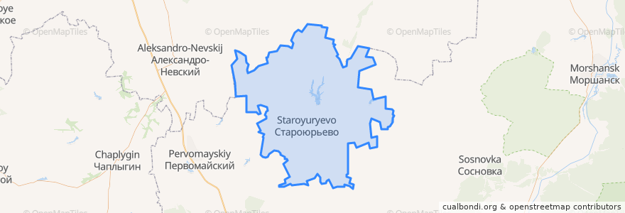 Mapa de ubicacion de Староюрьевский муниципальный округ.