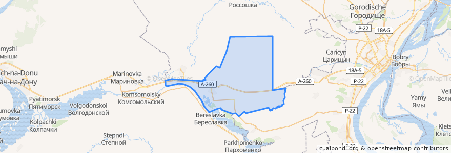 Mapa de ubicacion de Новорогачинское городское поселение.