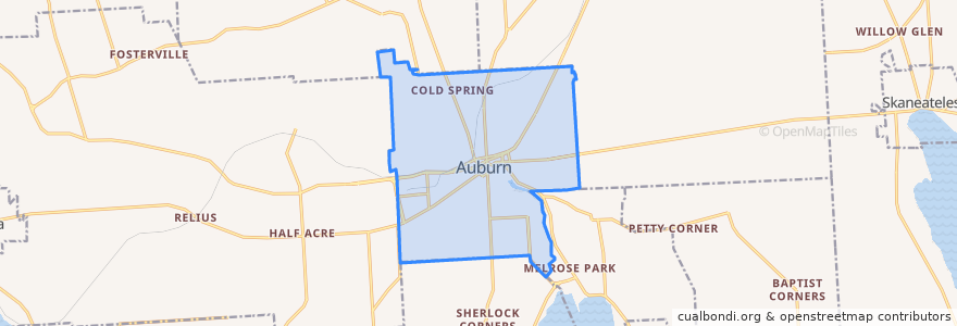 Mapa de ubicacion de Auburn.