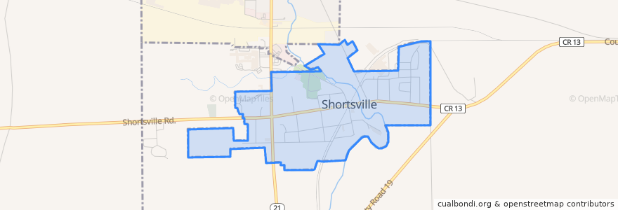 Mapa de ubicacion de Shortsville.