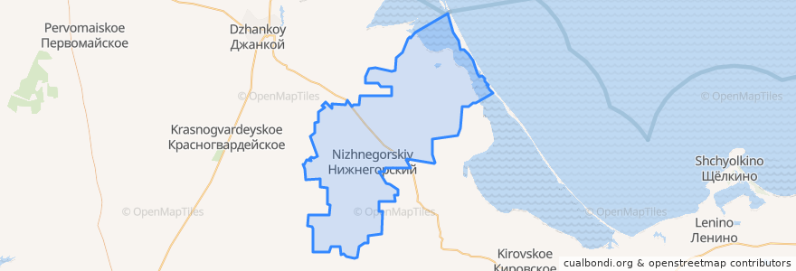 Mapa de ubicacion de Нижнегорский район.