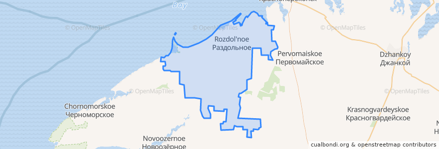 Mapa de ubicacion de Раздольненский район.