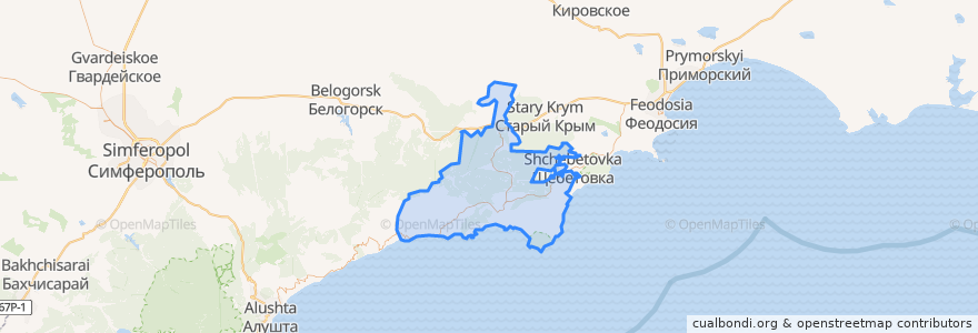 Mapa de ubicacion de Судакский городской совет.