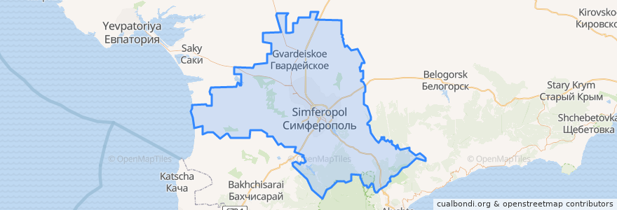 Mapa de ubicacion de Симферопольский район.