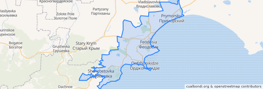 Mapa de ubicacion de Феодосийский городской совет.