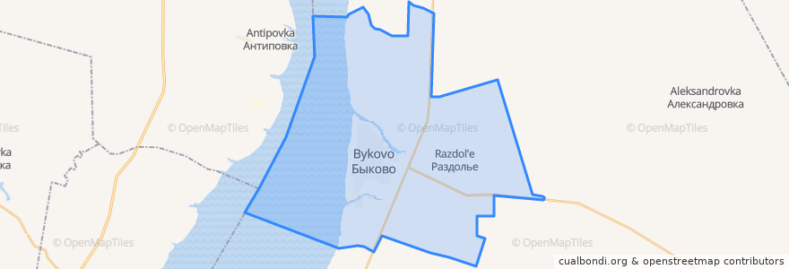 Mapa de ubicacion de Быковское городское поселение.