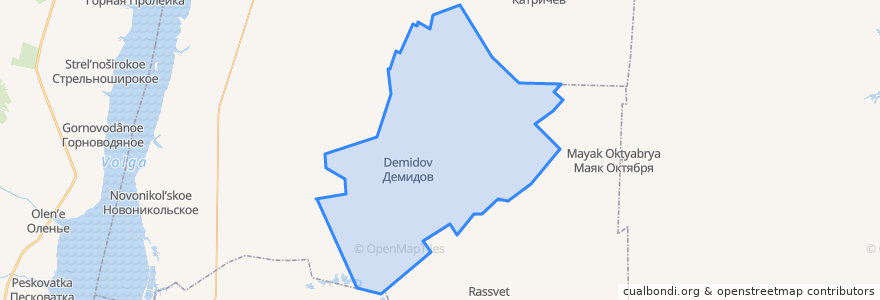 Mapa de ubicacion de Демидовское сельское поселение.