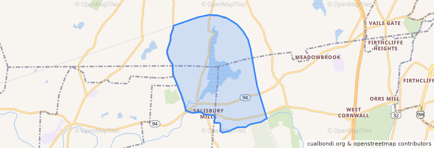 Mapa de ubicacion de Beaverdam Lake-Salisbury Mills.