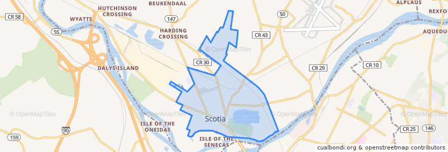Mapa de ubicacion de Scotia.