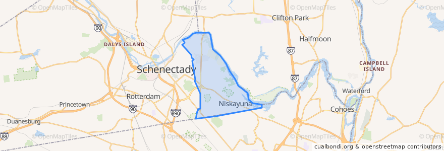 Mapa de ubicacion de Niskayuna.