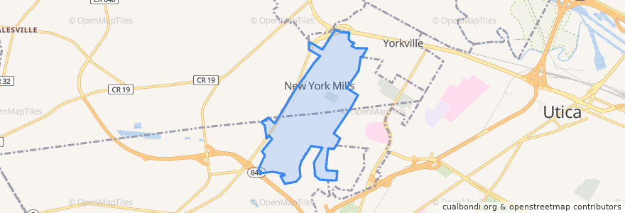 Mapa de ubicacion de Village of New York Mills.