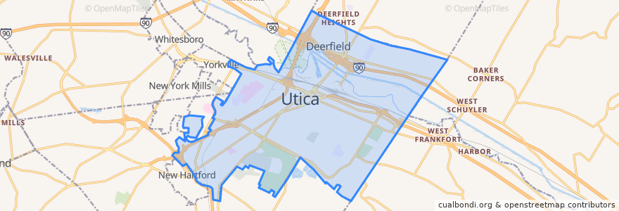 Mapa de ubicacion de City of Utica.
