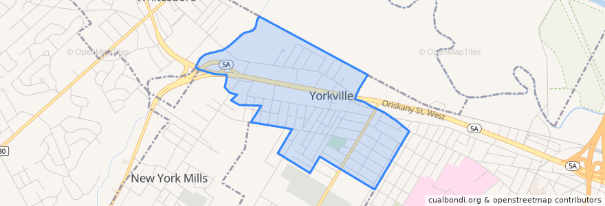 Mapa de ubicacion de Village of Yorkville.