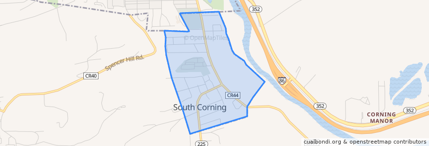 Mapa de ubicacion de South Corning.