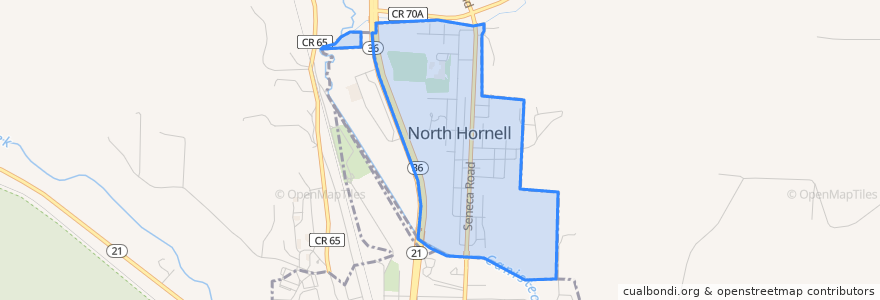 Mapa de ubicacion de North Hornell.