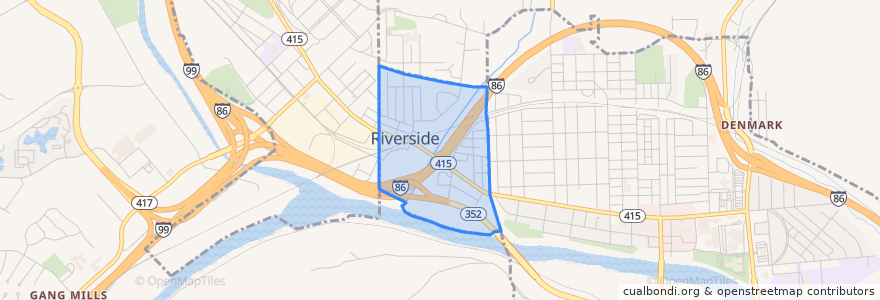 Mapa de ubicacion de Riverside.