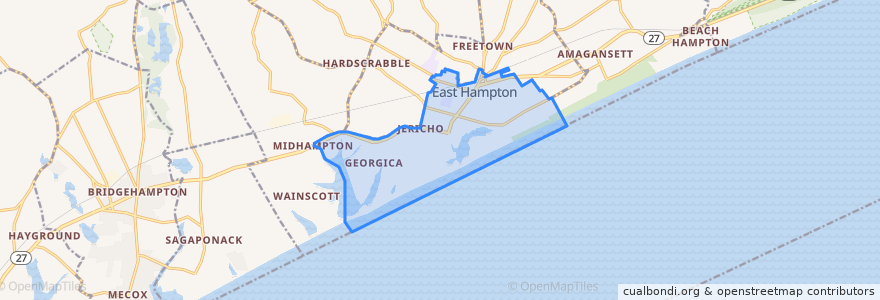 Mapa de ubicacion de Village of East Hampton.