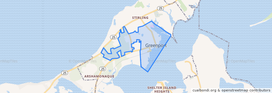 Mapa de ubicacion de Greenport.