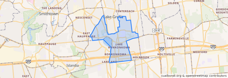 Mapa de ubicacion de Lake Ronkonkoma.