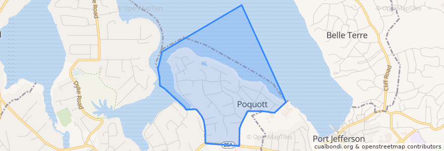 Mapa de ubicacion de Poquott.
