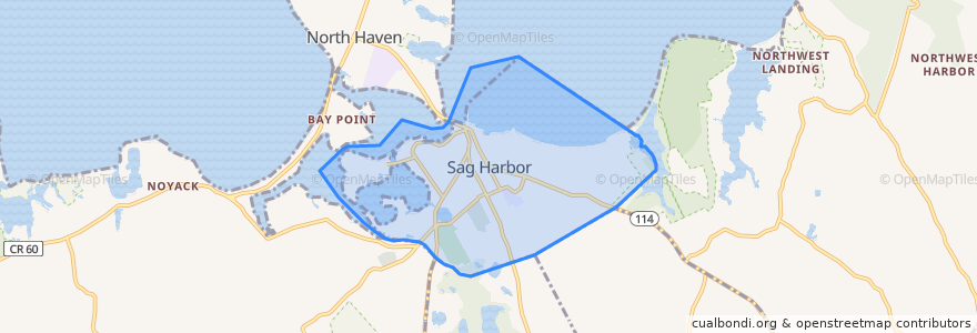 Mapa de ubicacion de Sag Harbor.