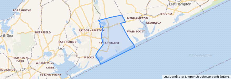 Mapa de ubicacion de Sagaponack.