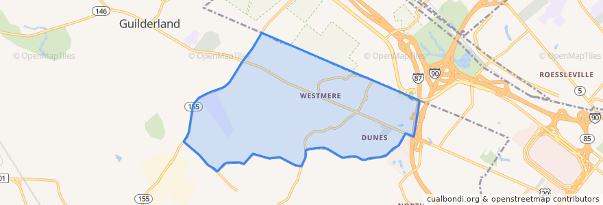 Mapa de ubicacion de Westmere.