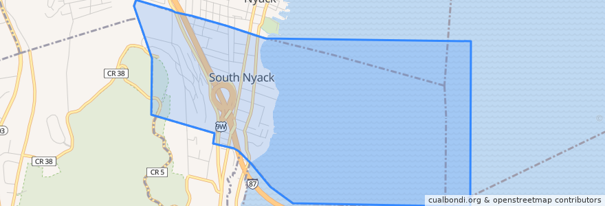 Mapa de ubicacion de South Nyack.