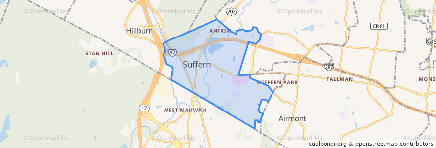 Mapa de ubicacion de Suffern.