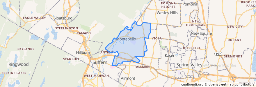 Mapa de ubicacion de Montebello.